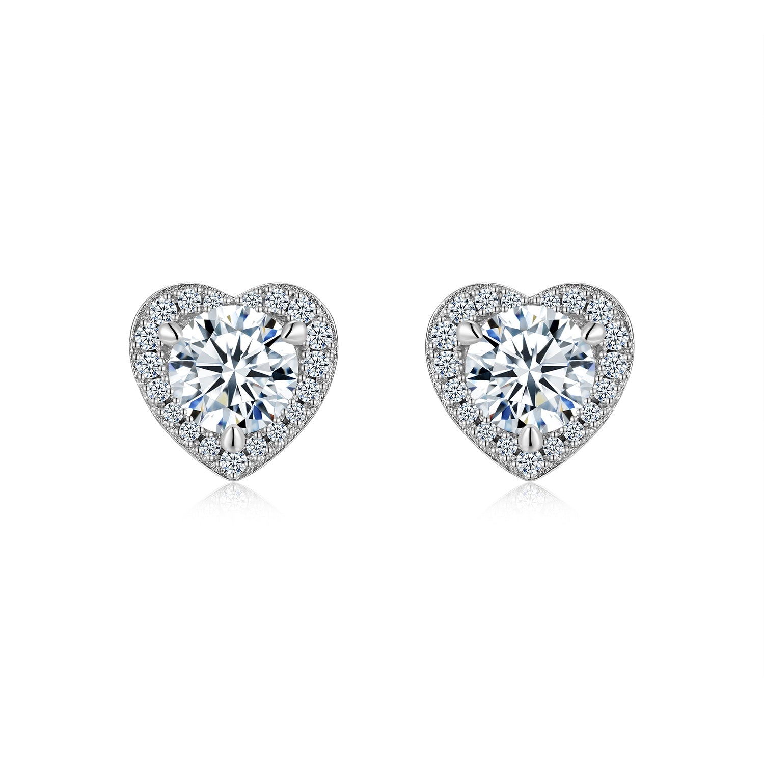 Heart Radiance Moissanite Stud Earrings