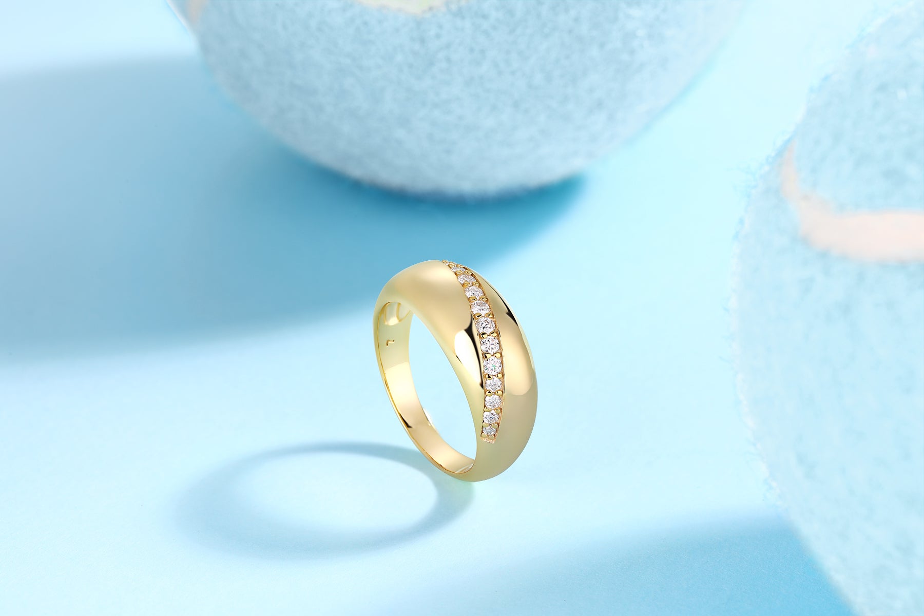 Golden Flow Moissanite Ring