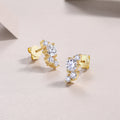Golden Cascade Stud Earrings