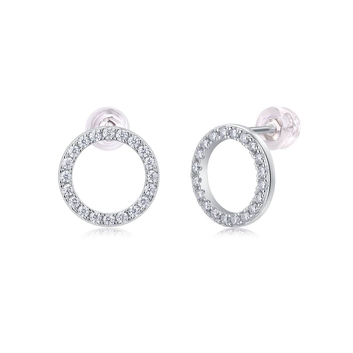 Radiant Circle Moissanite Stud Earrings