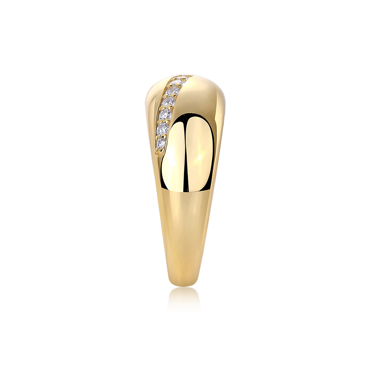 Golden Flow Moissanite Ring