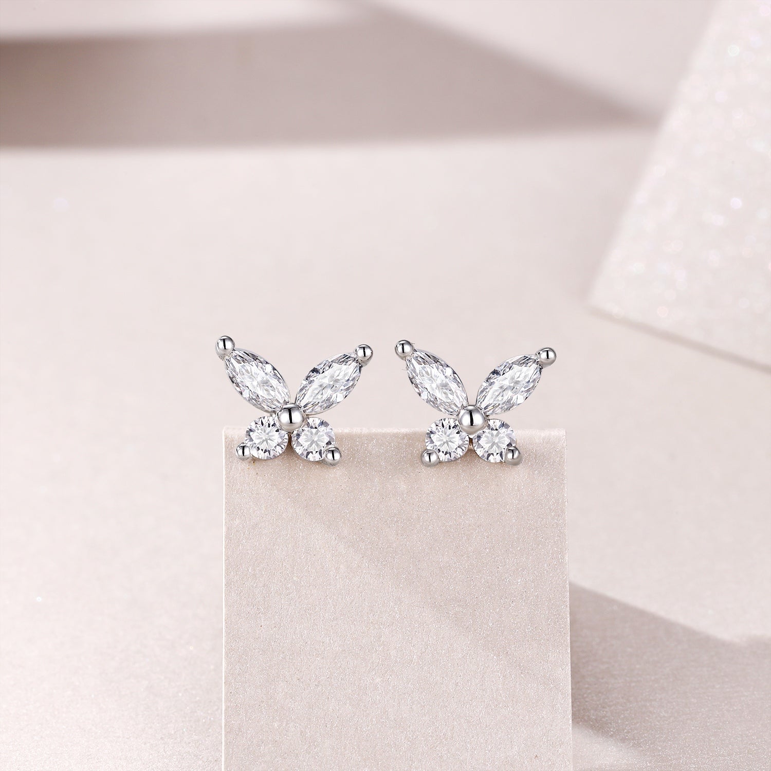 Crystal Butterfly Stud Earrings