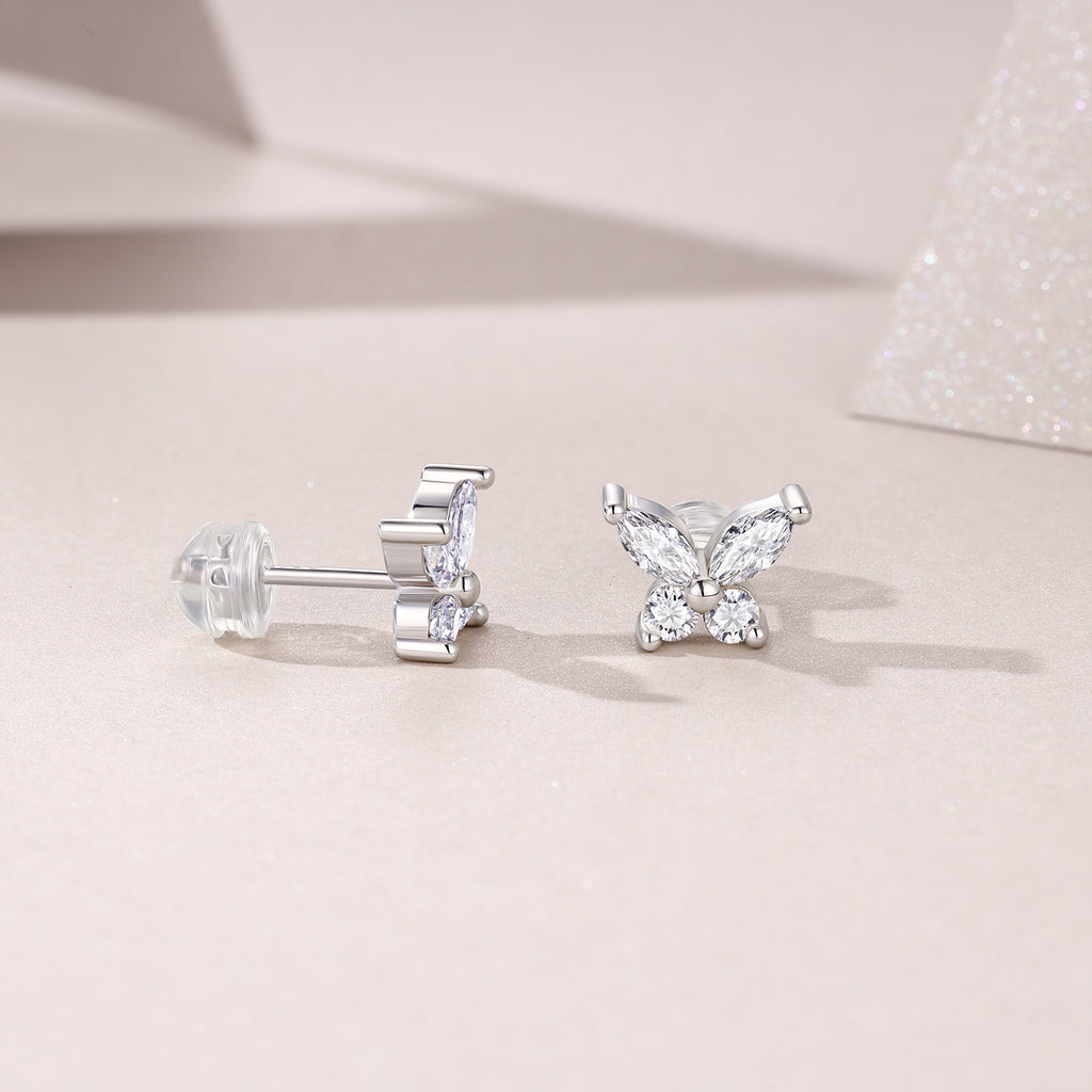 Crystal Butterfly Stud Earrings