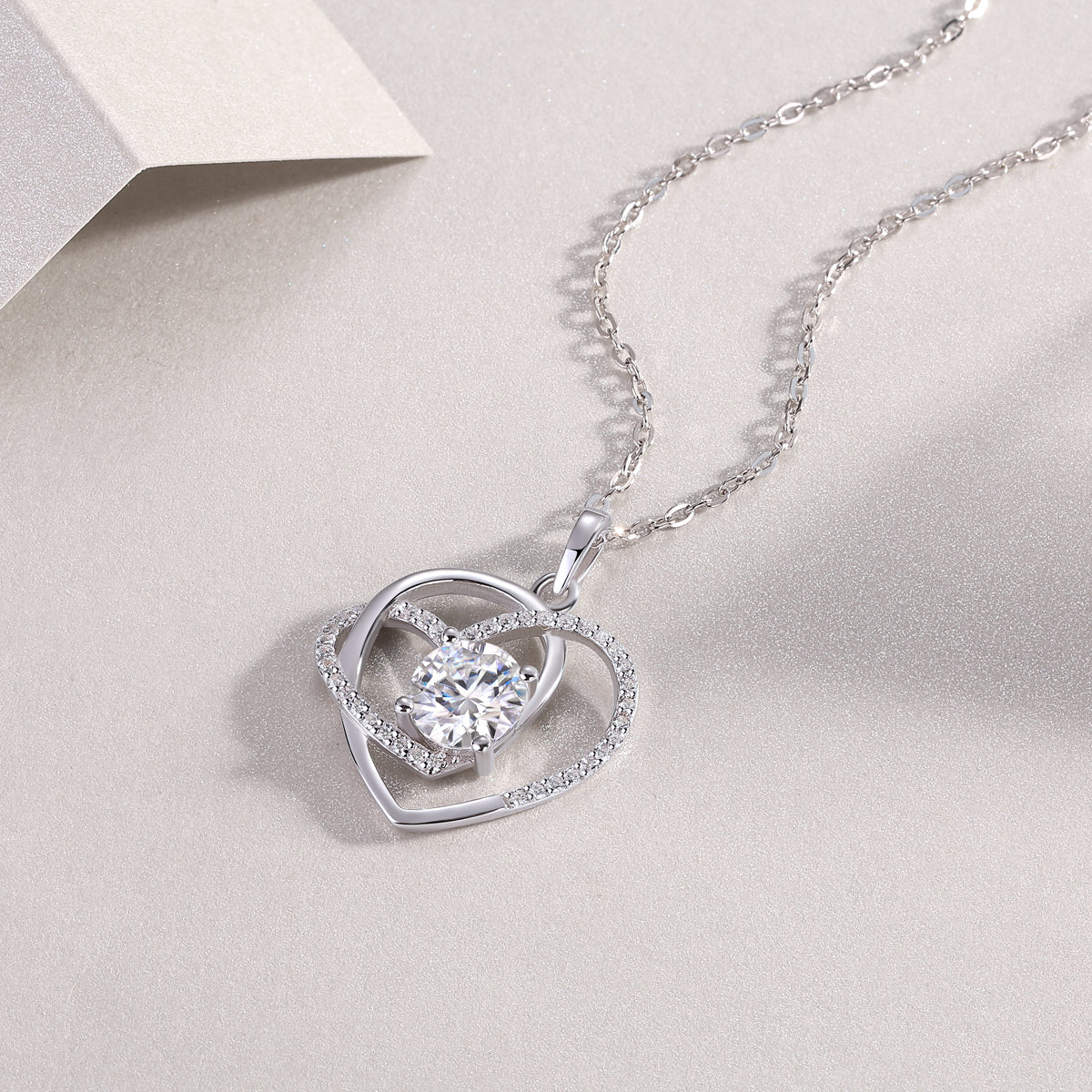 Eternal Double Heart Moissanite Necklace