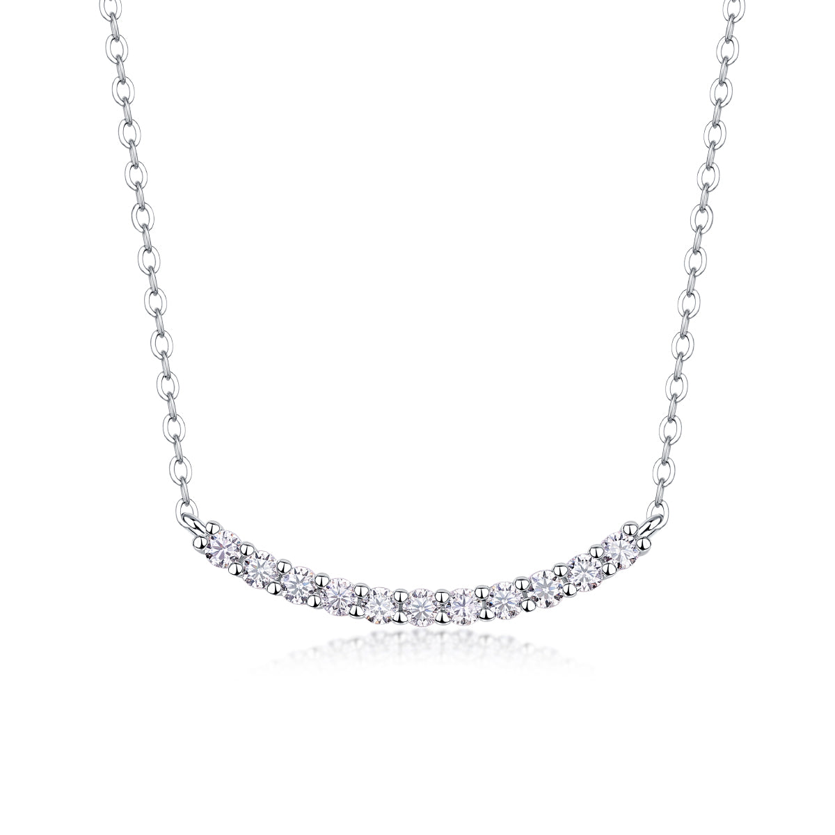 Serene Curve Moissanite Necklace