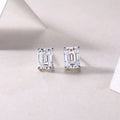 Emerald Cut Moissanite Stud Earrings – Classic Sparkle