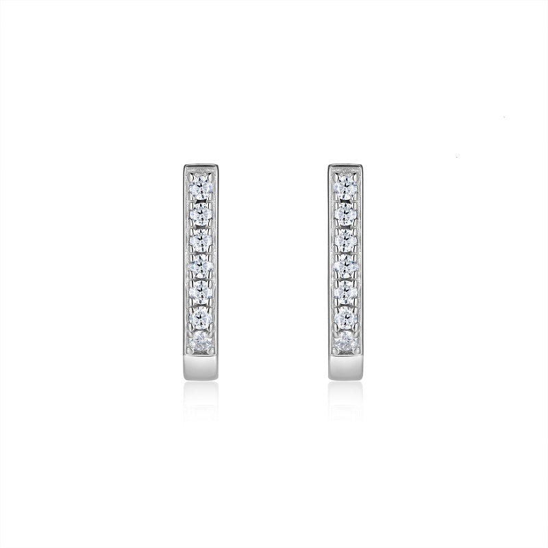 Luna Edge Moissanite Hoop Earrings
