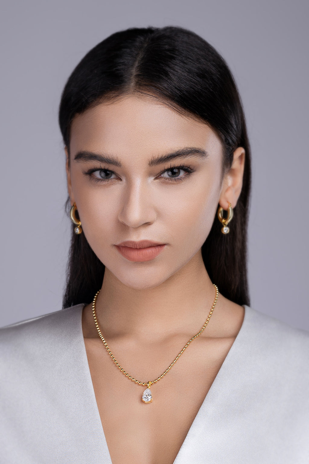 Golden Wish Drop Moissanite Necklace