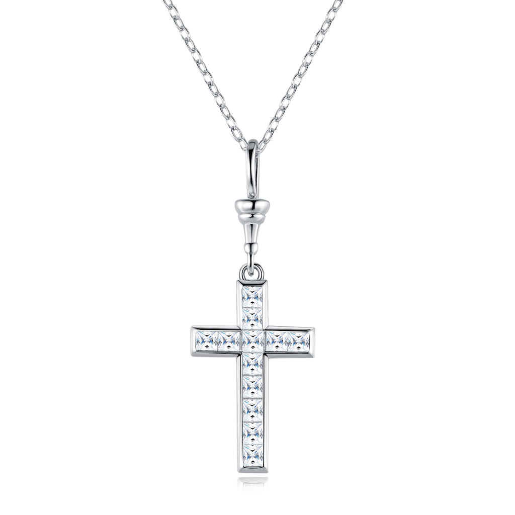 Faith Cross Moissanite Necklace