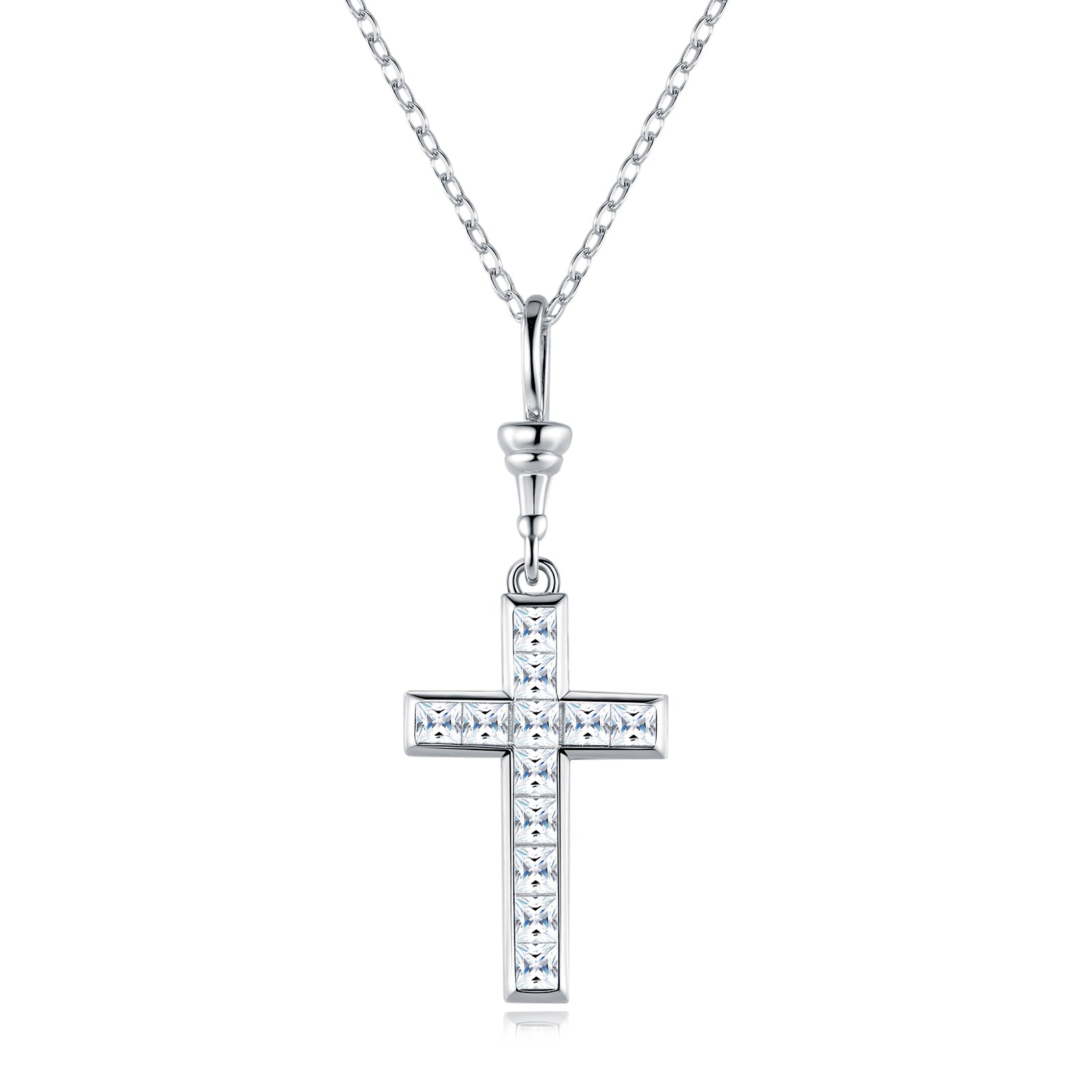 Faith Cross Moissanite Necklace